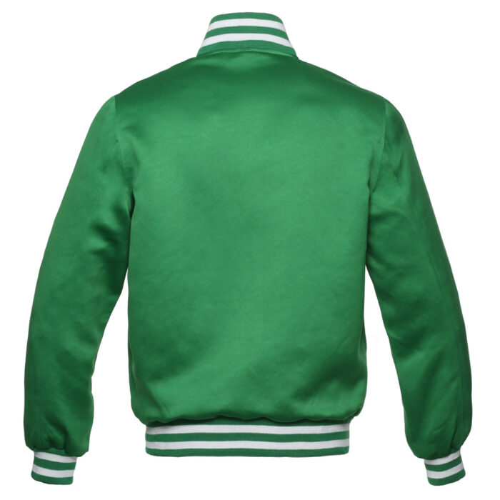Satin Varsity Jacket Green/White - Image 2