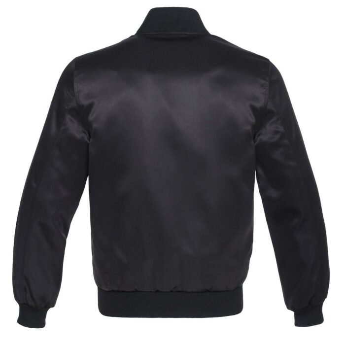 Black Satin Varsity Jacket - Image 2