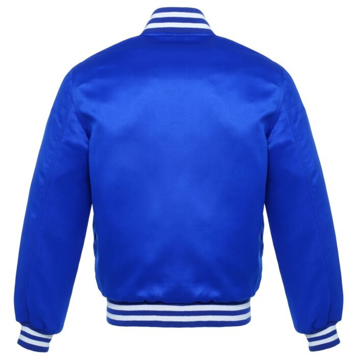 Satin Varsity Jacket Blue/White - Image 2