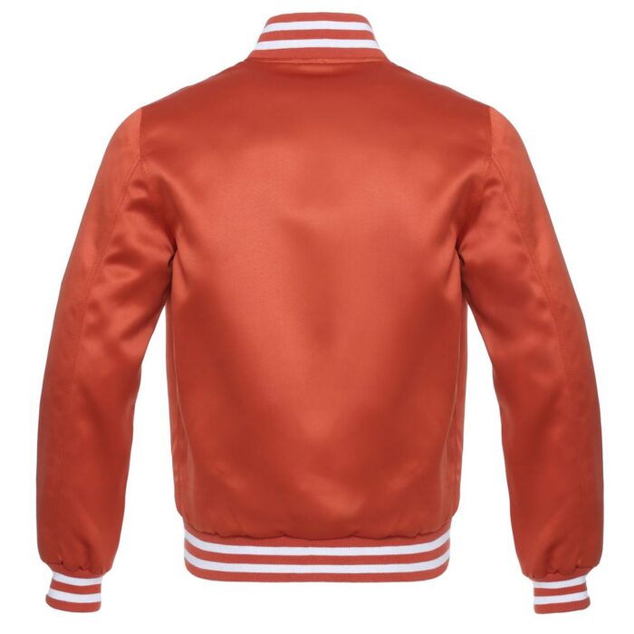 Satin Varsity Jacket Orange/White - Image 2