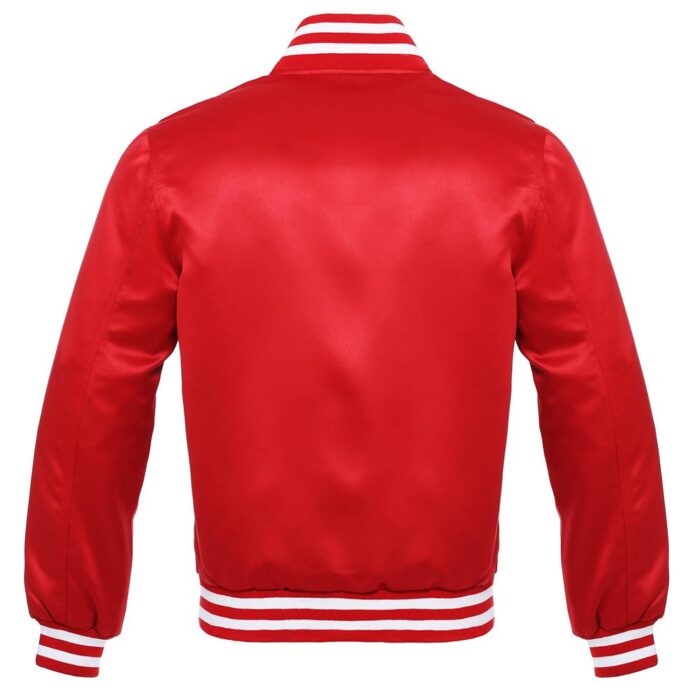 Satin Varsity Jacket Red/White - Image 2