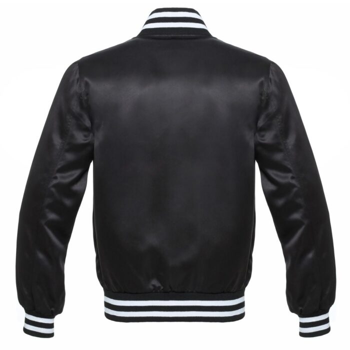 Satin Varsity Jacket Black/White - Image 2