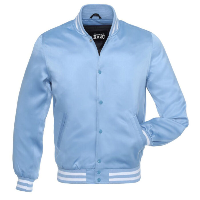 Satin Varsity Jacket SkyBlue - Image 1